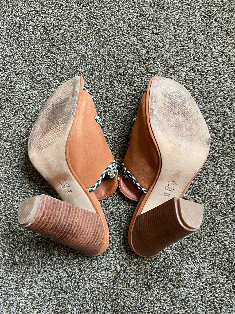 Tory Burch | Palisade Brown High Heel Embroidered Mules Size 11